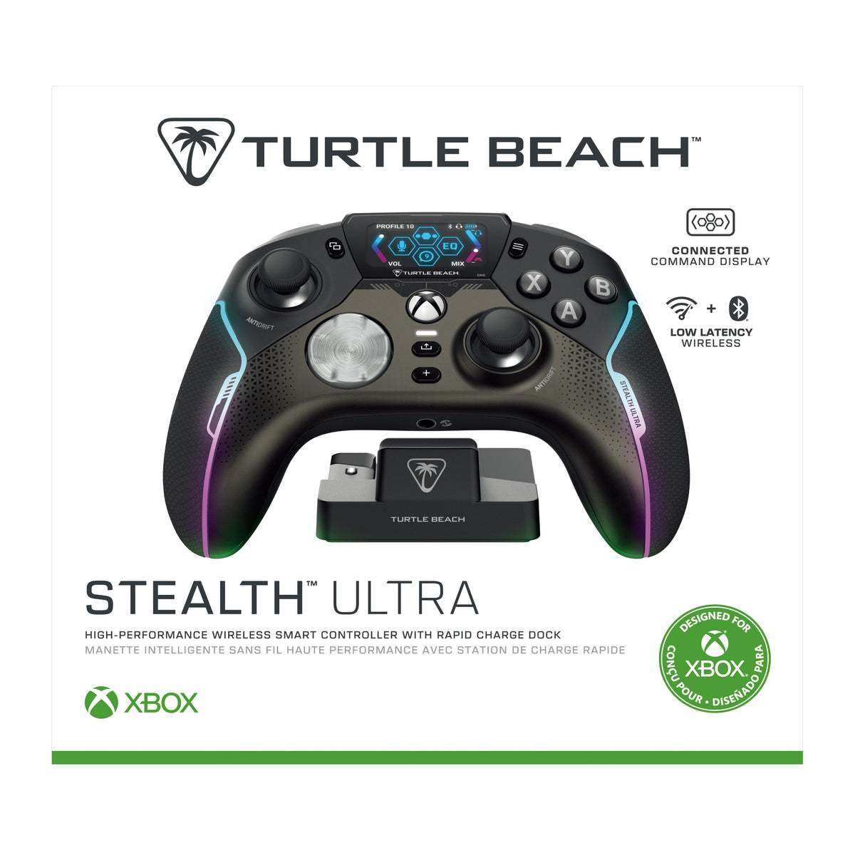 Turtle Beach Stealth Ultra Wireless Gaming-Controller mit Schnellladedock, Anpassbare Trigger-Stop und Befehlsanzeige für Xbox Series X,S, Xbox One und PC , Offiziell lizenziert für Xbox