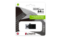 Kingston Technology DataTraveler microDuo3 G2 USB-Stick 64 GB USB Type-A / Micro-USB 3.2 Gen 1 (3.1 Gen 1) Schwarz