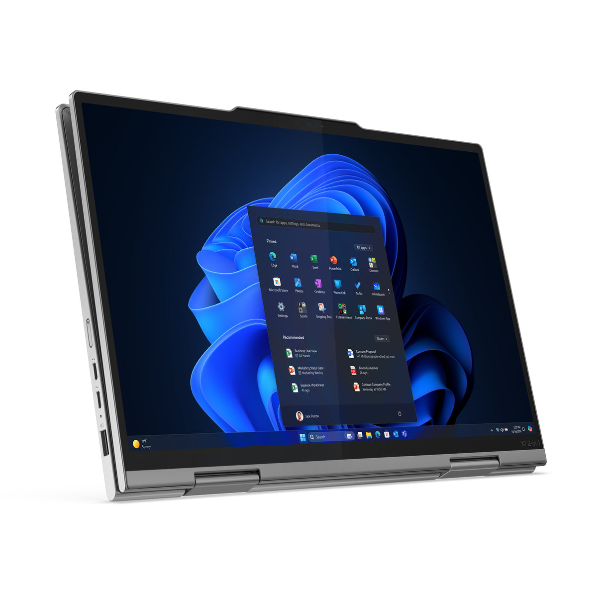Lenovo ThinkPad X1 2-in-1 Gen 10 Aura Edition Copilot+ PC Intel Core Ultra 7 258V Hybrid (2-in-1) 35,6 cm (14") Touchscreen WUXGA 32 GB LPDDR5x-SDRAM 1 TB SSD Wi-Fi 7 (802.11be) Windows 11 Pro Deutsch Grau