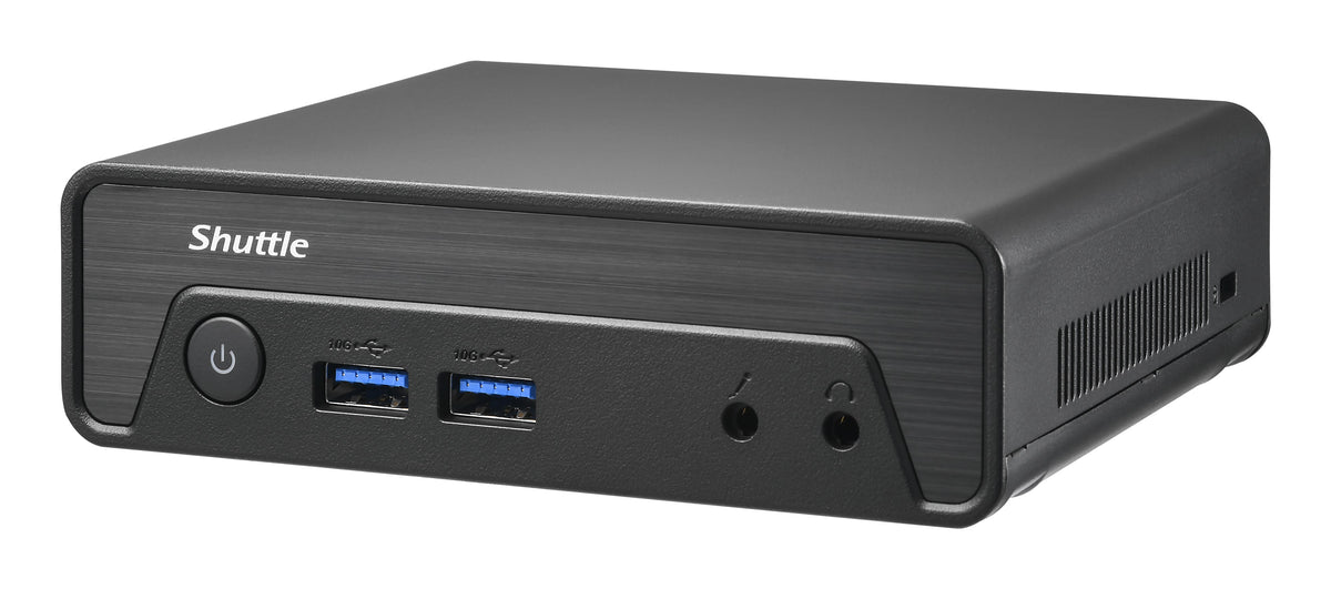 Shuttle Nano PC NE1010BA, Windows 11 Pro,Intel N 100, 8GB DDR4, 128GB M.2, 1x HDMI, 1x DP, 6x USB, 1x LAN, VESA, lüfterlos, 24/7 Dauerbetrieb