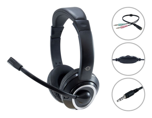Conceptronic POLONA02BA Kopfhörer & Headset Kabelgebunden Kopfband Gaming Schwarz