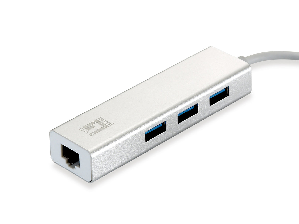 LevelOne USB-0503 Gigabit USB Netzwerkadapter mit USB Hub