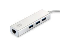 LevelOne USB-0503 Gigabit USB Netzwerkadapter mit USB Hub