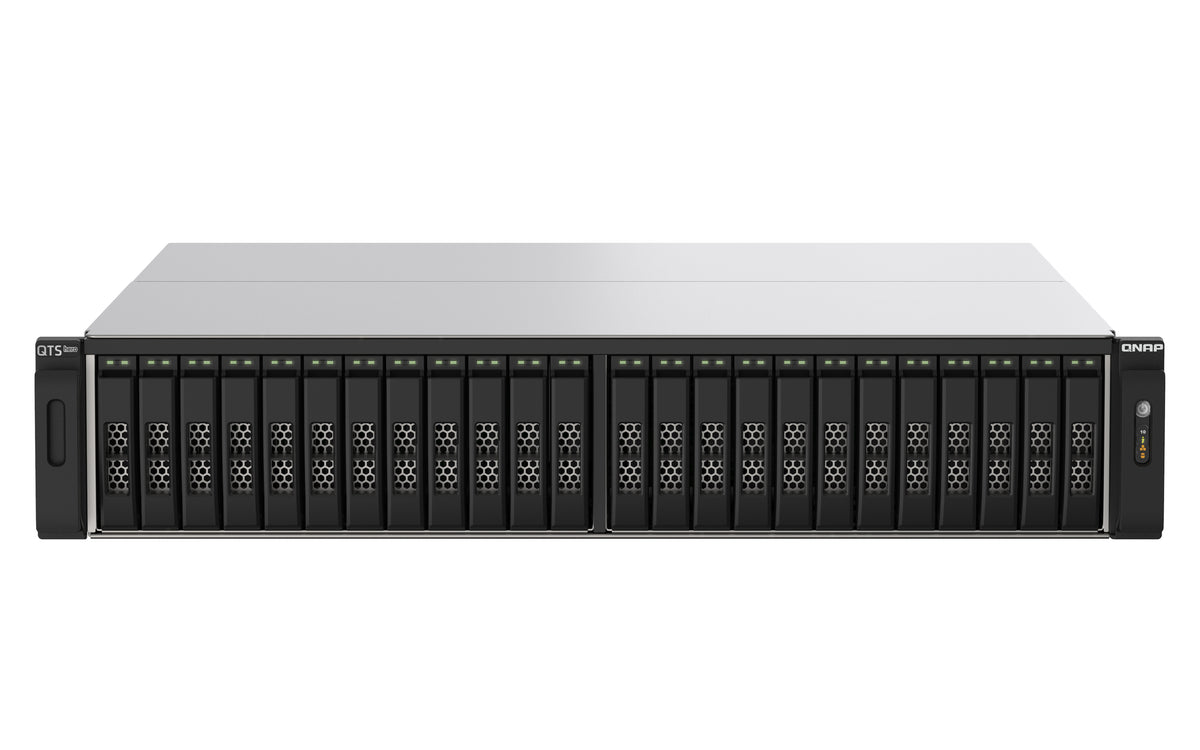 QNAP TS-h2490FU NAS Rack (2U) EPYC 7302P 128 GB DDR4 0 TB QuTS hero Schwarz, Grau