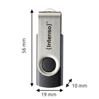 Intenso USB-Stick Office Line, 64 GB, USB-A, 3.2 Gen 1x1, schwarz-silber