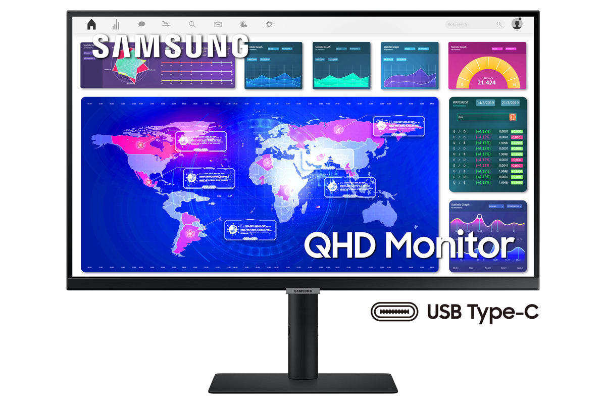 Samsung S60UA Computerbildschirm 68,6 cm (27") 2560 x 1440 Pixel Quad HD LCD Schwarz
