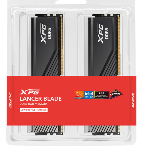 ADATA XPG Lancer BLADE RGB DDR5-6000 RAM, CL36-38-38, XMP 3.0, AMD EXPO - 32 GB Dual-Kit, schwarz