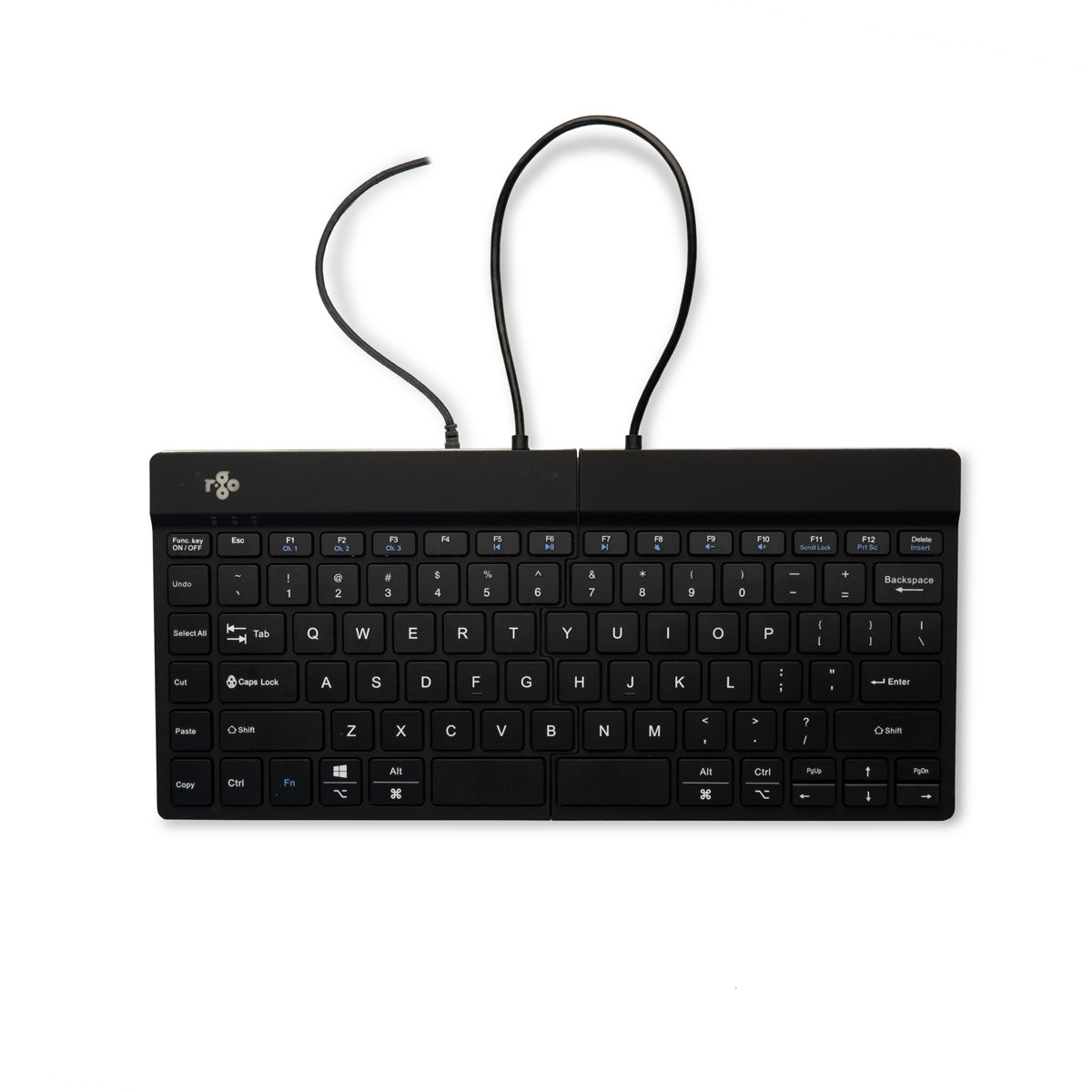 R-Go Tools Ergonomische Tastatur R-Go Split Break v2 mit Pausensoftware, geteilte Tastatur, QWERTY (US), Kabelgebunden, Schwarz