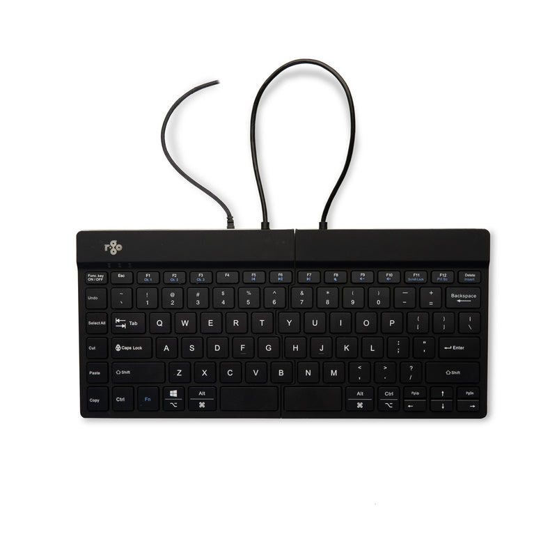 R-Go Tools Ergonomische Tastatur R-Go Split Break v2 mit Pausensoftware, geteilte Tastatur, QWERTY (US), Kabelgebunden, Schwarz