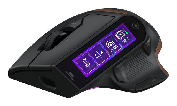 Turtle Beach Command Series MC7 Wireless Gaming-Maus - mit integriertem Touchscreen-Display, echte 8K-Abrufrate, optischer Owl-Eye-Sensor mit 30.000 DPI, Titan Optical Switches, Ladestation