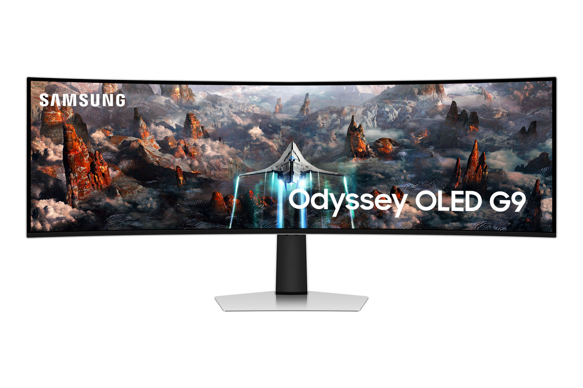 Samsung G93SC Computerbildschirm 124,5 cm (49") 5120 x 1440 Pixel Dual QHD OLED Silber