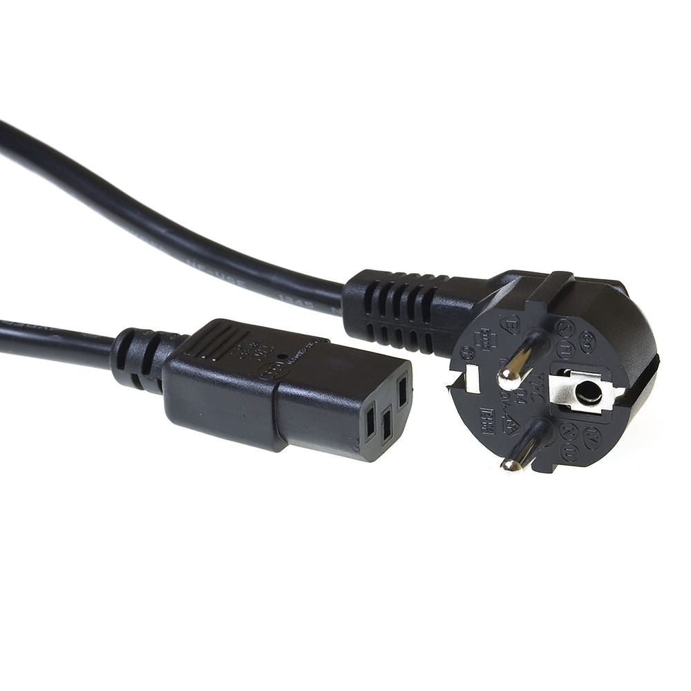 ACT Netzkabel CEE 7/7 Stecker (gewinkelt) - C13 schwarz 0,2 m