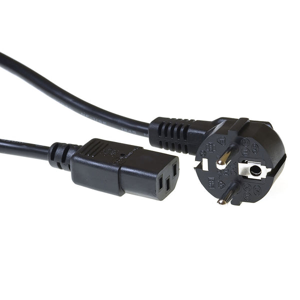 ACT Netzkabel CEE 7/7 Stecker (gewinkelt) - C13 schwarz 0,2 m