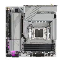 GIGABYTE B650M AORUS ELITE AX ICE Mainboard - AMD Ryzen 9000er-Serie, 12+2+2 Phasen VRM, bis zu 8000 MHz DDR5 (OC), 1xPCIe 5.0 + 1xPCIe 4.0 M.2, 2,5 GbE LAN, WIFI 6E, USB 3.2 Gen 2x2