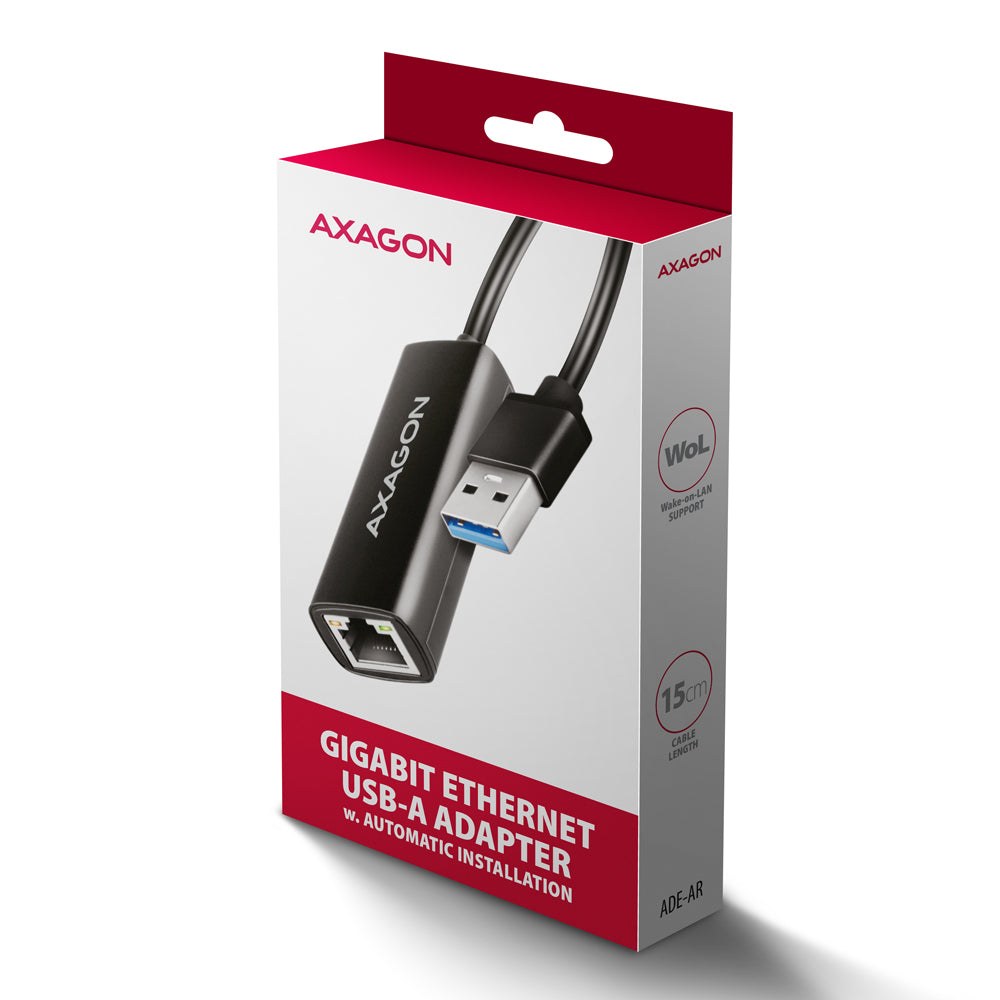 Axagon ADE-AR USB-A 3.2 Gen 1 – Gigabit‑Ethernet‑Adapter, Realtek 8153