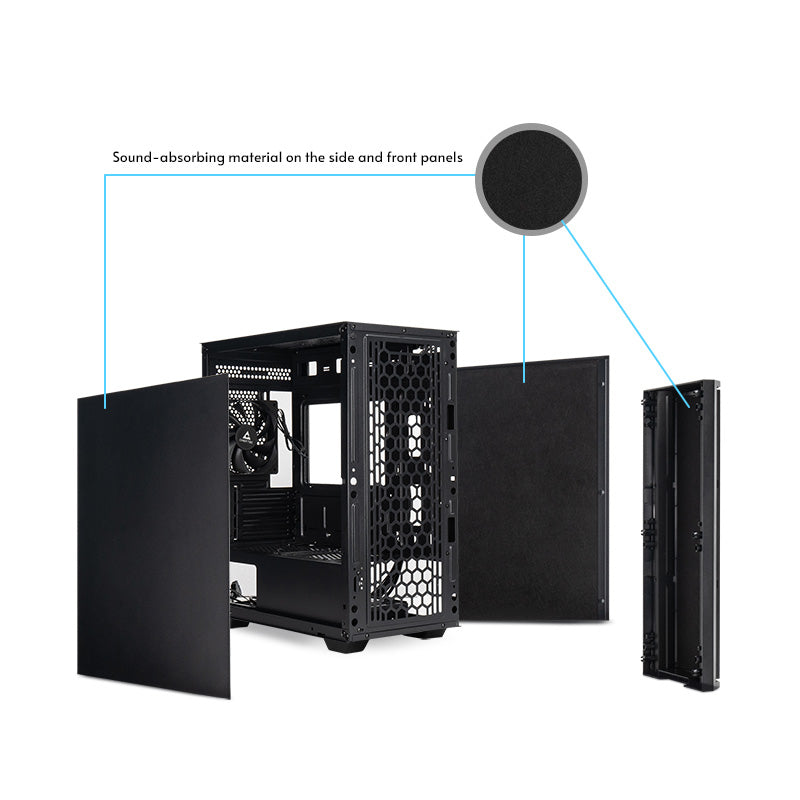 Chieftec AZ-01B-OP Computer-Gehäuse Mini Tower Schwarz