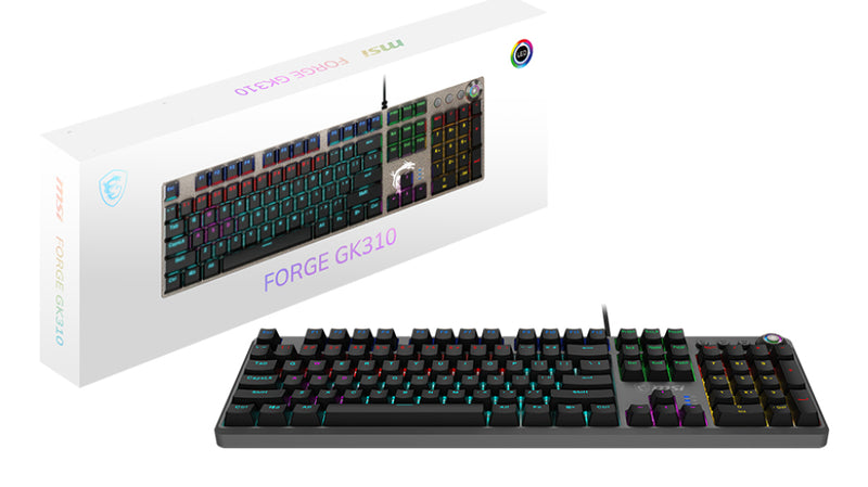 MSI FORGE GK310 RED DE Tastatur Gaming USB QWERTY Deutsch Schwarz