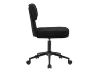 Equip 651024 Drehbarer Schreibtischstuhl, gepolsterter Chenille-Stuhl, Home-Office-Stuhl, höhenverstellbar, verchromtes Fußkreuz, Schwarz