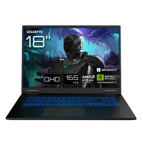 GIGABYTE GAMING A18 Laptop - 18“, 165Hz WQXGA, AMD Ryzen 7 260, RTX 5060, 32GB DDR5 5600MHz, 1TB Gen4 SSD, Windows 11 Home, 2 Jahre Garantie, Dolby Atmos, GAMING A18 3VHK3DEC64SH