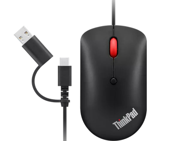 Lenovo 4Y51D20850 Maus Büro Beidhändig USB Typ-C Optisch 2400 DPI