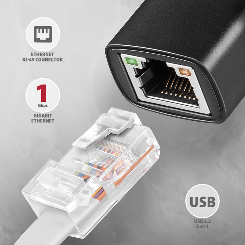 Axagon ADE-AR USB-A 3.2 Gen 1 – Gigabit‑Ethernet‑Adapter, Realtek 8153