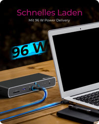 ICY BOX IB-DK8801-TB4, 10-in-1 Thunderbolt™ 4 Type-C® DockingStation auf 2x Thunderbolt 4 und 4x USB 3.2 Gen 2 Type-A Schnittstellen, SD Kartenleser, 2,5 Gbit