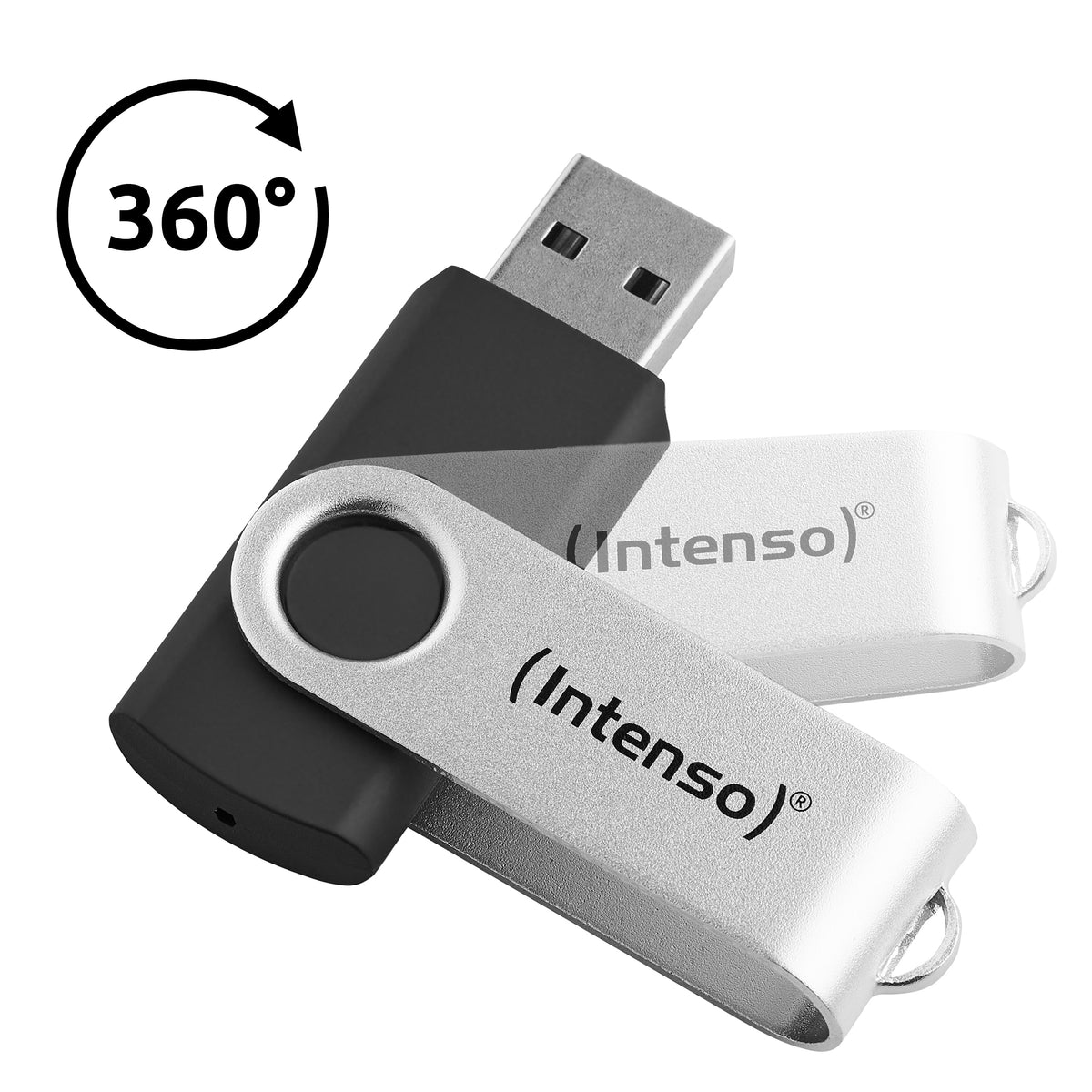 Intenso USB-Stick Office Line, 64 GB, USB-A, 3.2 Gen 1x1, schwarz-silber