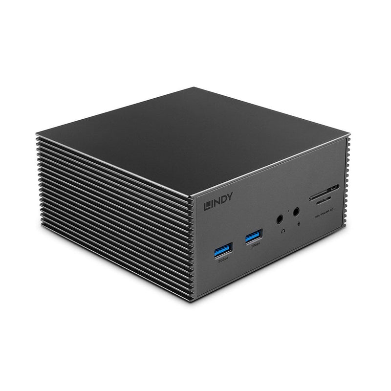 Lindy 43378 laptop-dockingstation & portreplikator Kabelgebunden USB 3.2 Gen 2 (3.1 Gen 2) Type-C Grau
