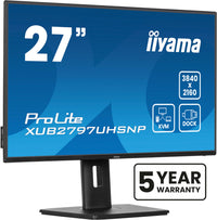 iiyama ProLite XUB2797UHSNP-B1 Computerbildschirm 68,6 cm (27") 3840 x 2160 Pixel 4K Ultra HD LED Schwarz