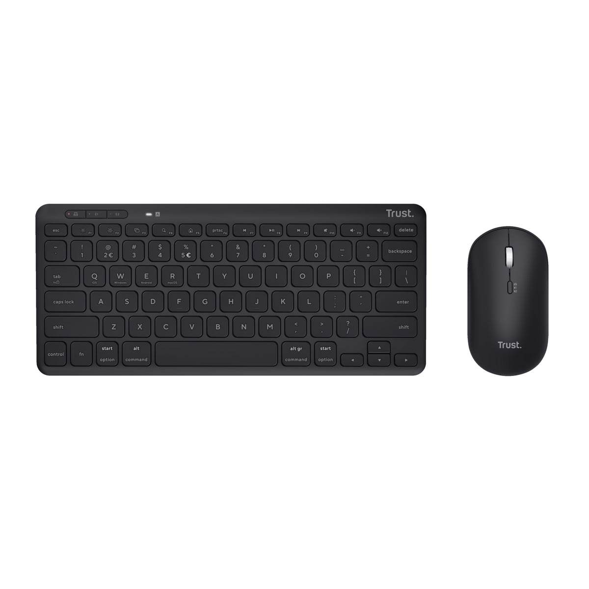 Trust Lyra Tastatur Maus enthalten Büro RF Wireless + Bluetooth QWERTZ Deutsch Schwarz