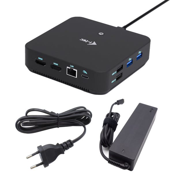 i-tec USB-C DP Dual HDMI Docking Station with Power Delivery 100W + Universal Charger 100W