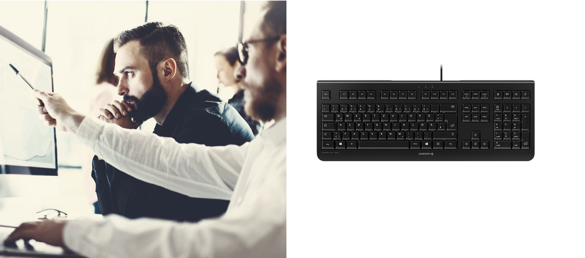 CHERRY KC 1000 Tastatur Büro USB QWERTY Spanisch Schwarz