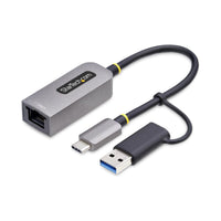 StarTech.com USB-C Ethernet Adapter mit USB-A Dongle, 10/100/1000Mbps, 15cm Kabel, USB 3.0 Gigabit Adapter, USB Ethernet Adapter-LAN Adapter,Windows/macOS/Linux/iOS/ChromeOS