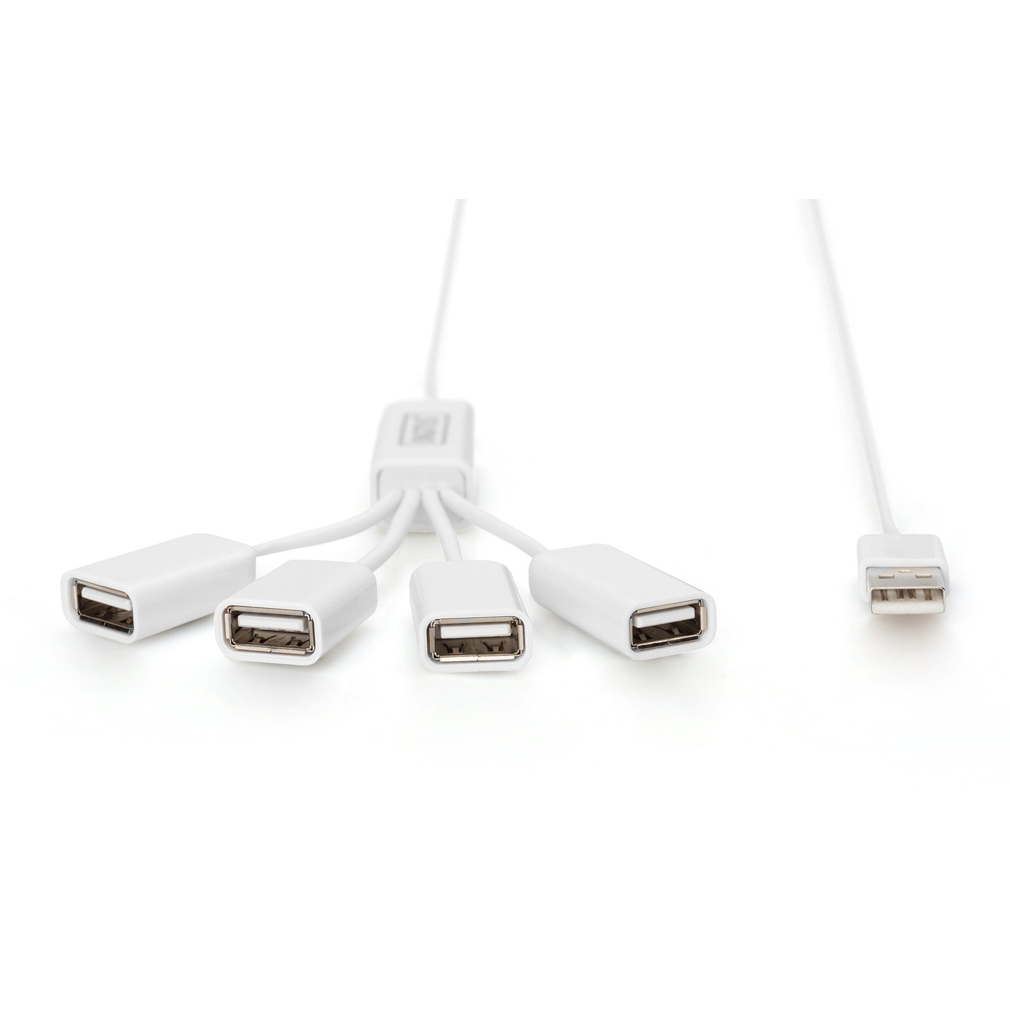 DIGITUS USB-Hub 4-Port 2.0->4xA2.0 integr. Kabel weiß