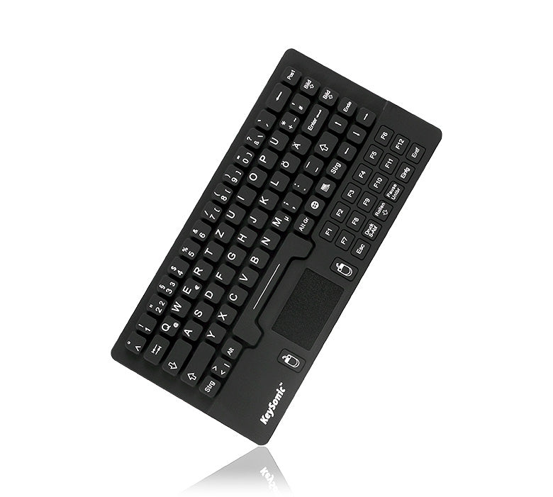 KeySonic KSK-5031IN (UK) Industrie Tastatur, USB, Touchpad +2 Maustasten, schwarz, wasserdicht IP68