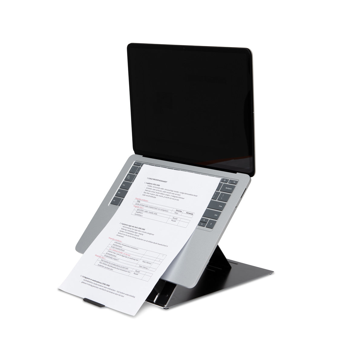 R-Go Tools Laptopständer R-Go Riser Duo, Tablet- und Laptop-Ständer in 1, ergonomisch faltbarer und einstellbarer Ständer, schwarz