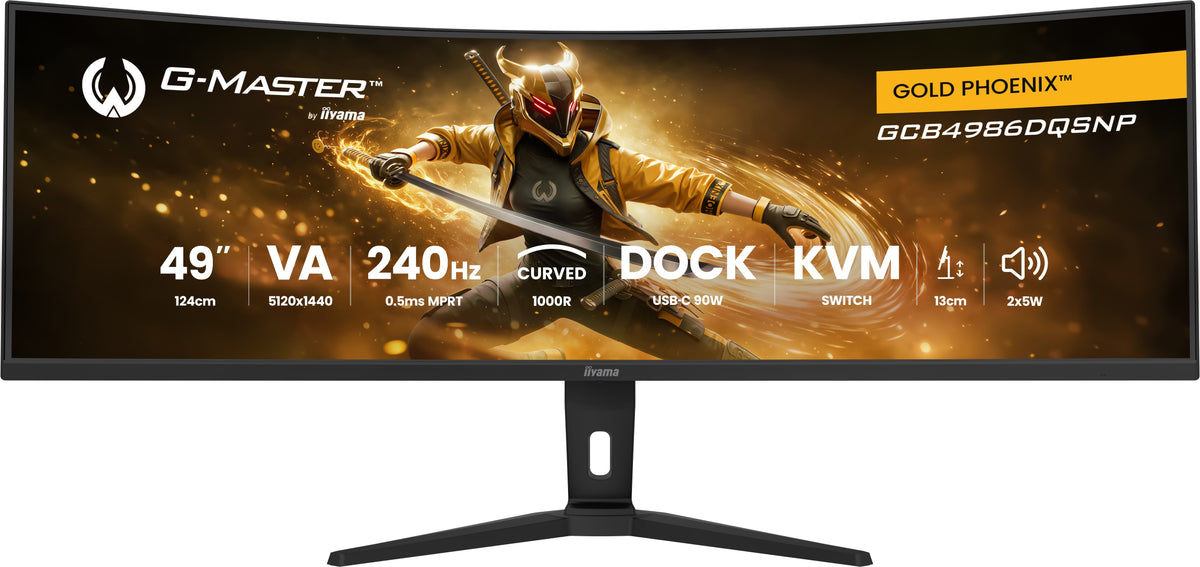 iiyama G-MASTER GCB4986DQSNP-B1" 49" Gold VA 1000R 24 Computerbildschirm 124,5 cm (49") 5120 x 1440 Pixel Dual QHD LED Schwarz