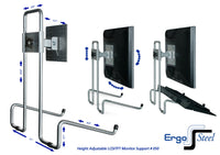 R-Go Tools R-Go Flex Monitorständer, verstellbar, silber