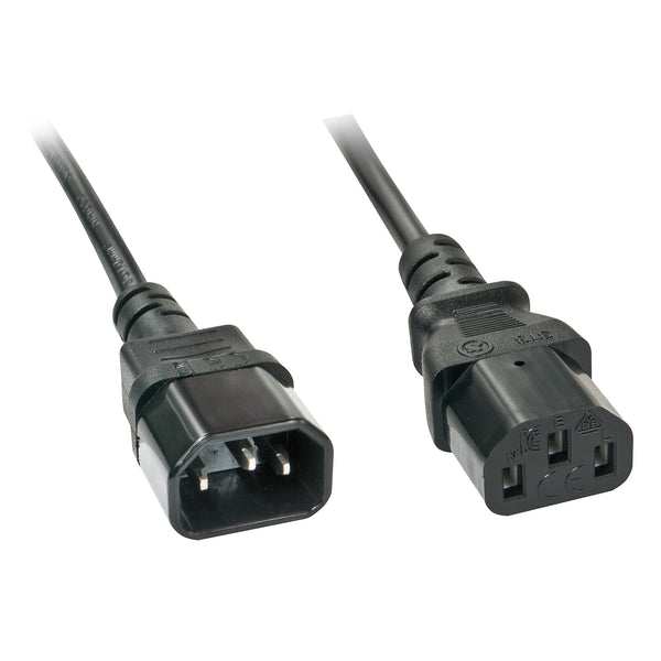 Lindy 30332 Stromkabel Schwarz 3 m C13-Koppler C14-Koppler