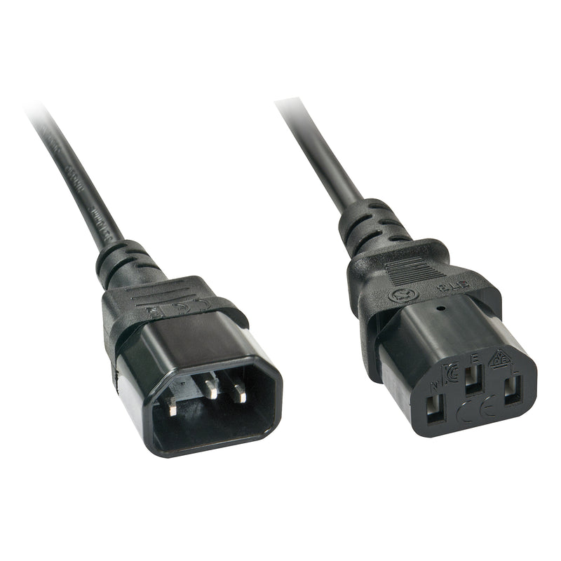 Lindy 30332 Stromkabel Schwarz 3 m C13-Koppler C14-Koppler