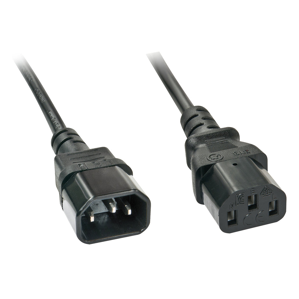 Lindy 30332 Power Cable Black 3m C13 Coupler C14 Coupler