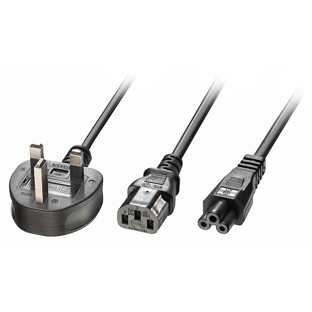 Lindy 30374 Stromkabel Schwarz 2,5 m Netzstecker Typ G C13 coupler + C5 coupler
