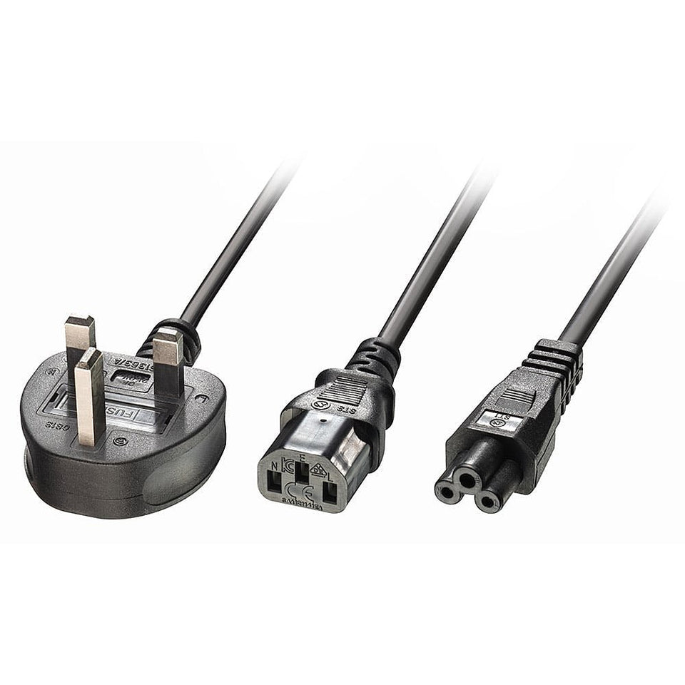 Lindy 30374 Stromkabel Schwarz 2,5 m Netzstecker Typ G C13 coupler + C5 coupler