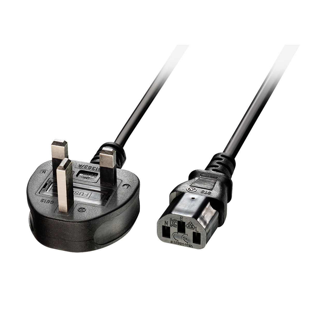 Lindy 30434 Stromkabel Schwarz 3 m Netzstecker Typ G C13-Koppler