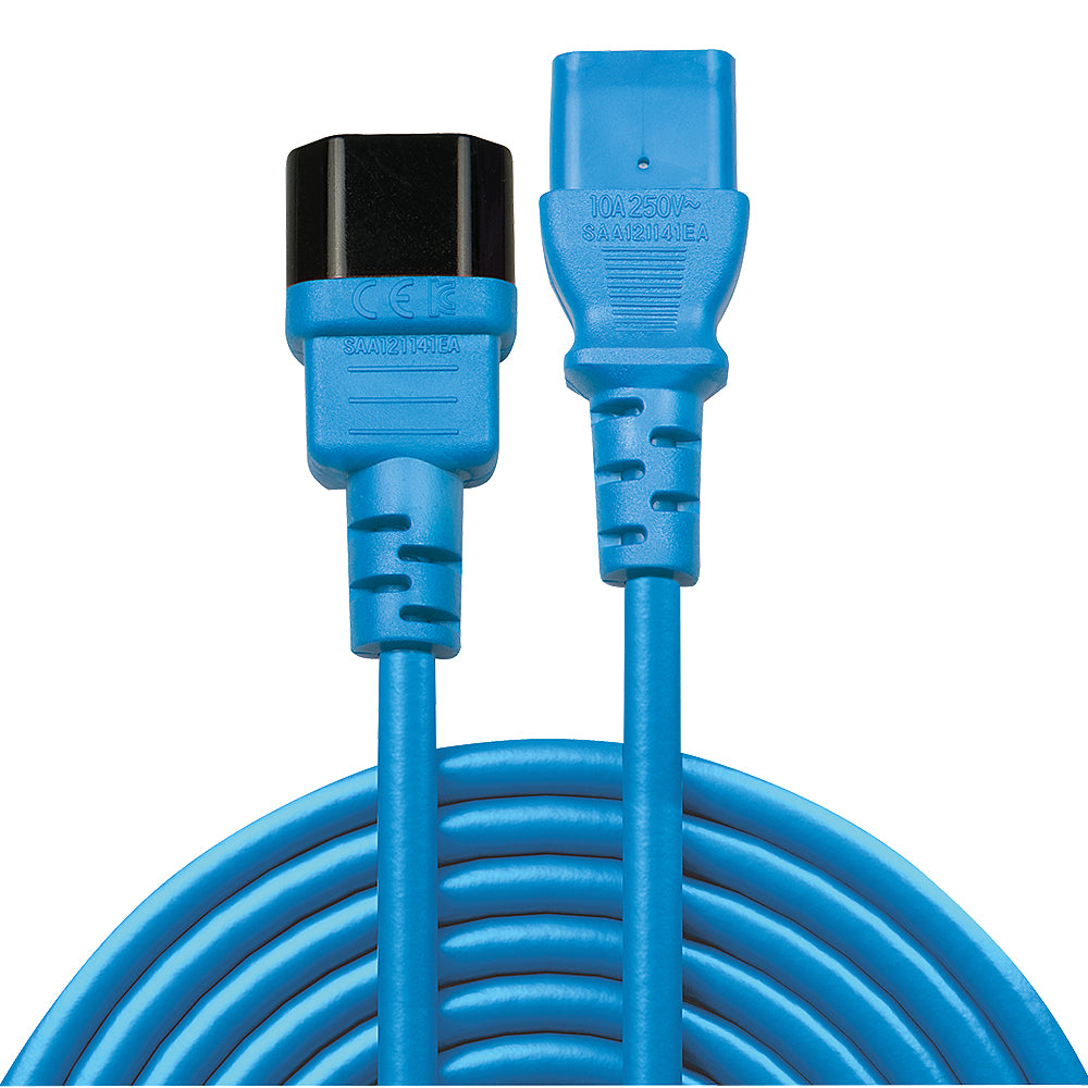 Lindy 30471 Stromkabel Schwarz, Blau 1 m C14-Koppler C13-Koppler