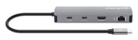 Manhattan 190459 laptop-dockingstation & portreplikator Kabelgebunden USB 3.2 Gen 1 (3.1 Gen 1) Type-C Grau