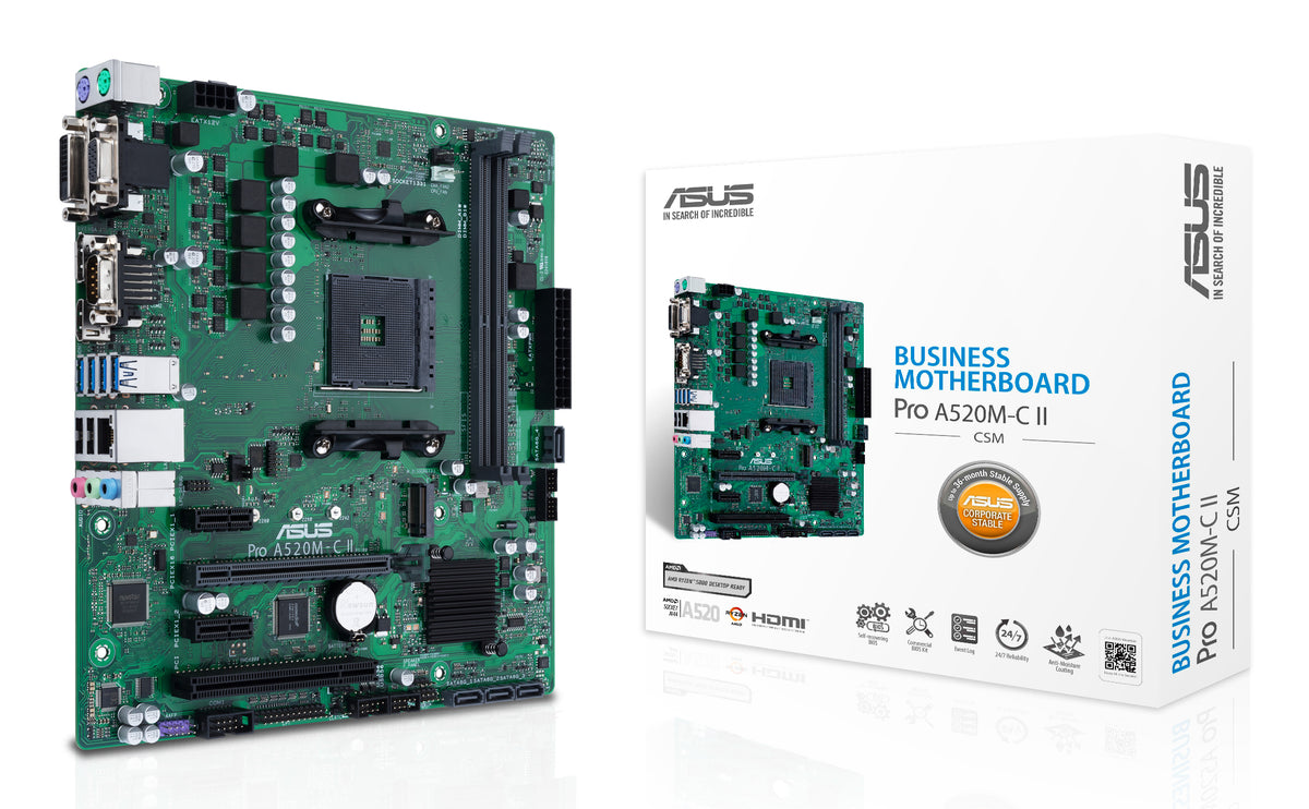 ASUS PRO A520M-C II/CSM AMD A520 Sockel AM4 micro ATX