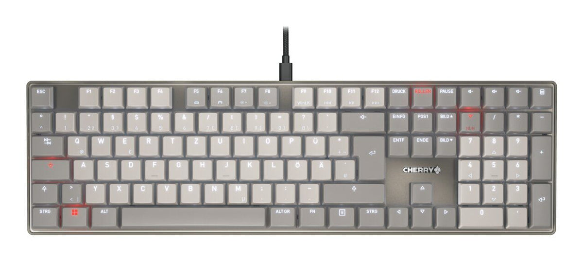 CHERRY KC 500 MX LP Tastatur Heimbüro USB QWERTZ Deutsch Grau