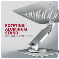 Axagon STND-LR Aluminiumständer mit 360°-Drehung für Laptops 10"–17.3". Verstellbare Höhe und Winkel.