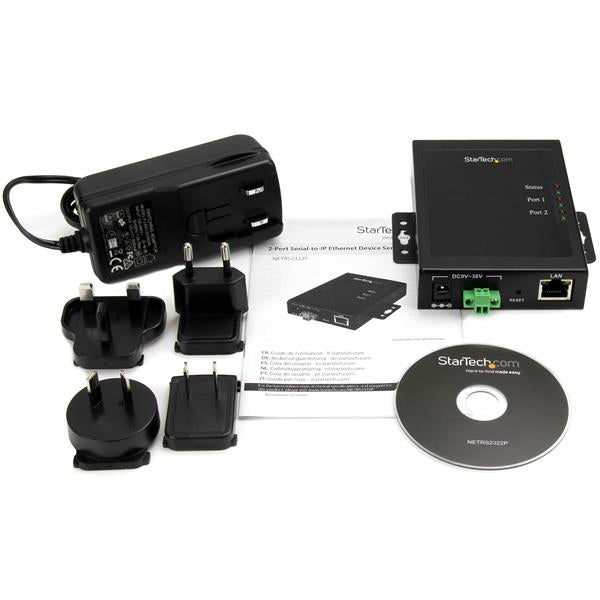 StarTech.com 2 Port Seriell auf IP Geräte Server - RS232 - Metall und Montierbar